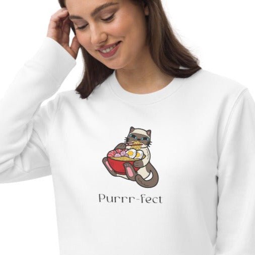 Organic Cotton 'Purrfect' Funny Cat Sweatshirt - Cat Sweatshirt