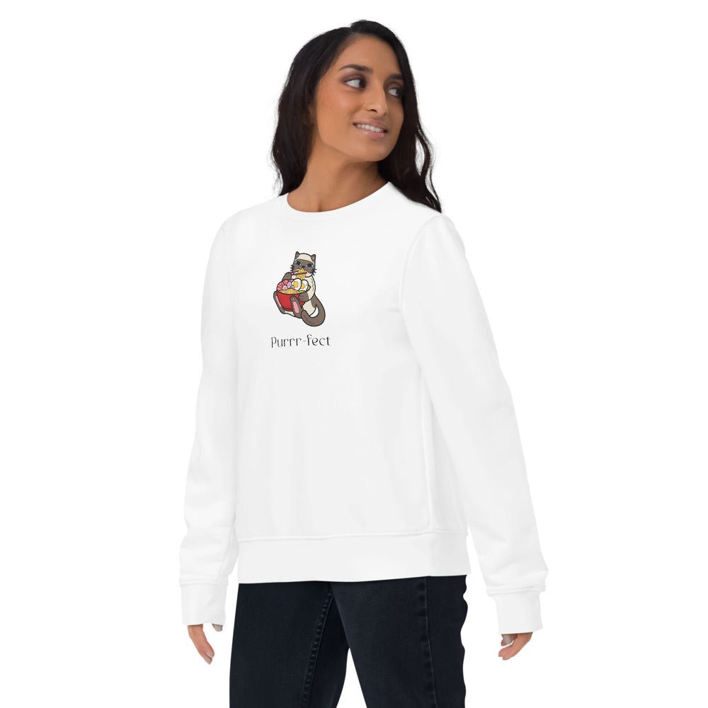 Organic Cotton 'Purrfect' Funny Cat Sweatshirt - Cat Sweatshirt