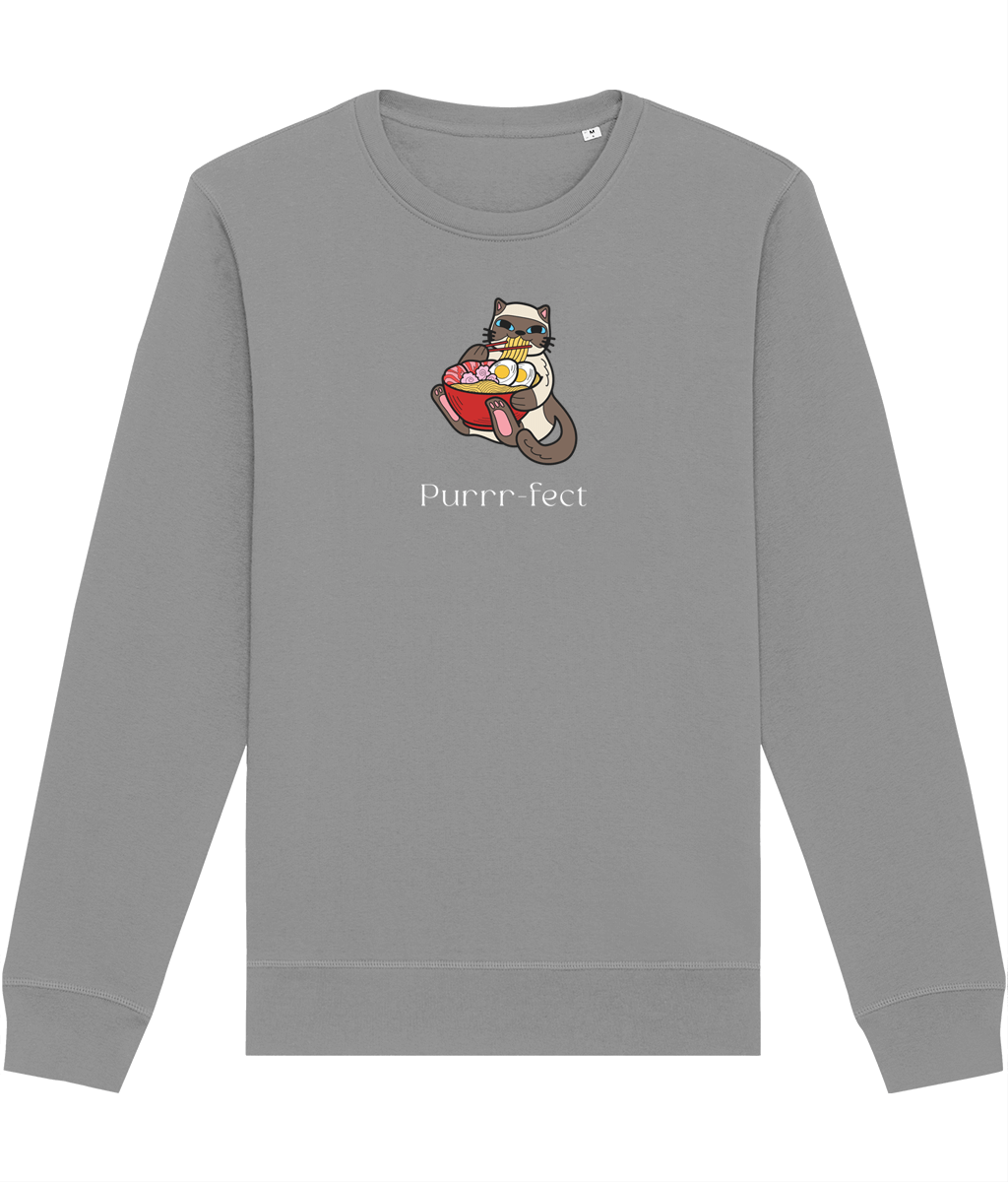 Organic Cotton 'Purrfect' Funny Cat Sweatshirt - Cat Sweatshirt