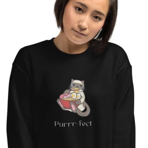 Organic Cotton 'Purrfect' Funny Cat Sweatshirt - Cat Sweatshirt