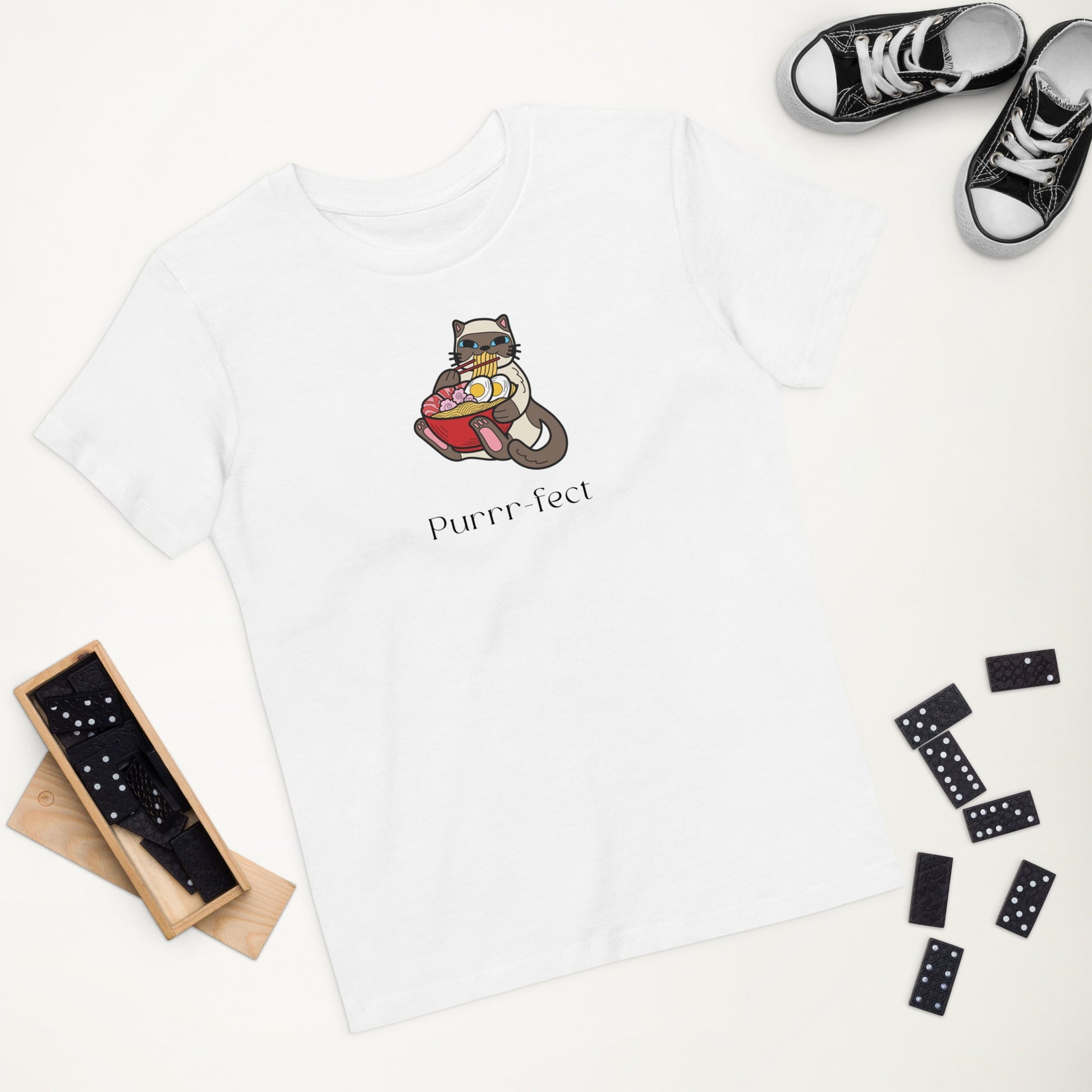 Organic Cotton 'Purrfect' Kids Funny Cat T-shirt - Funny Animal Shirt