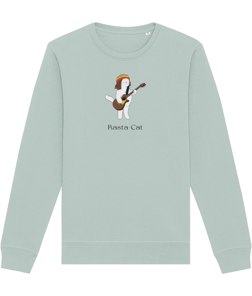 Organic Cotton 'Rasta Cat' Funny Cat Sweatshirt - Cat Sweatshirt