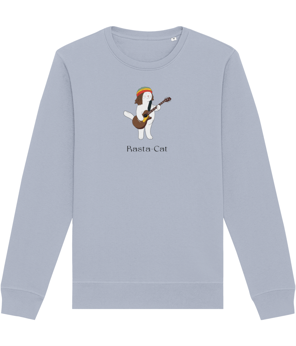 Organic Cotton 'Rasta Cat' Funny Cat Sweatshirt - Cat Sweatshirt