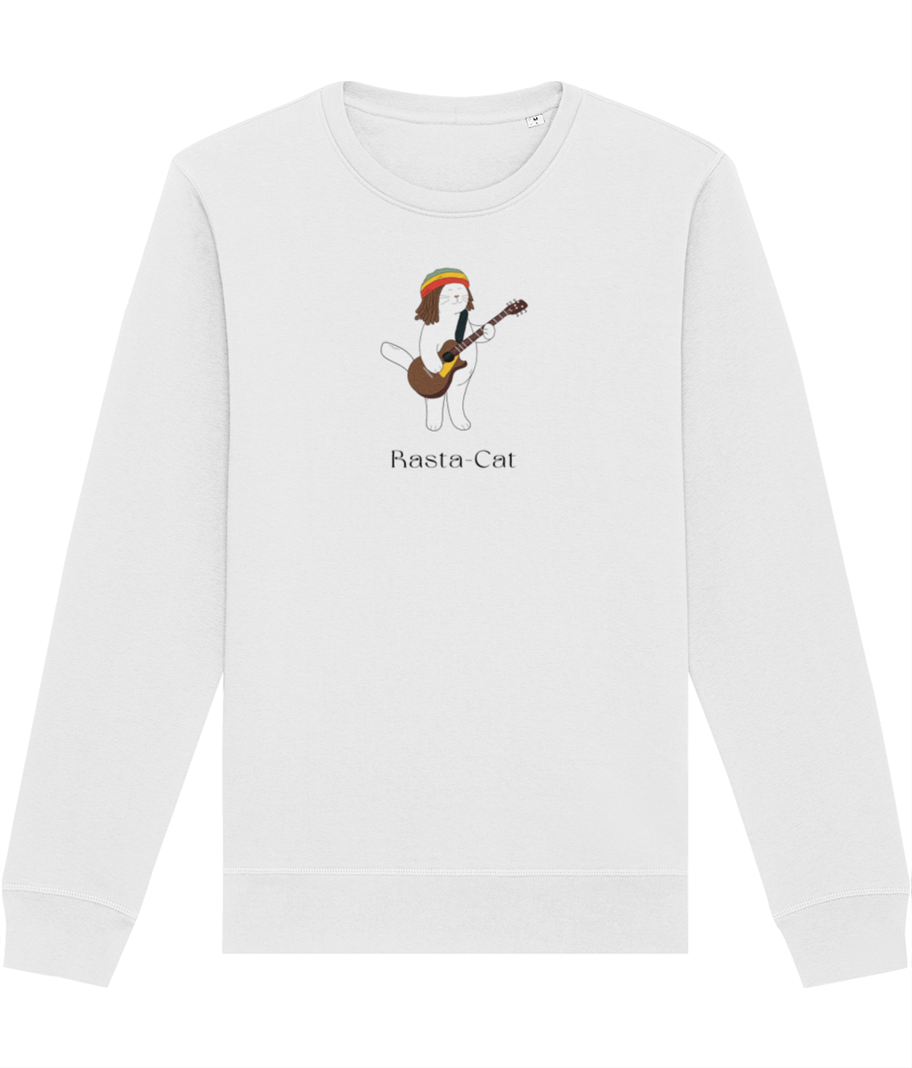 Organic Cotton 'Rasta Cat' Funny Cat Sweatshirt - Cat Sweatshirt