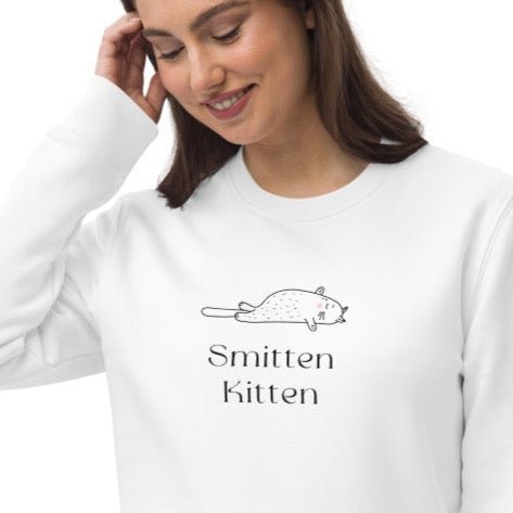 Organic Cotton 'Smitten Kitten' Funny Cat Sweatshirt - Cat Sweatshirt