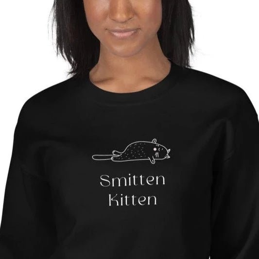 Organic Cotton 'Smitten Kitten' Organic Cotton Sweatshirt - Cat Sweatshirt