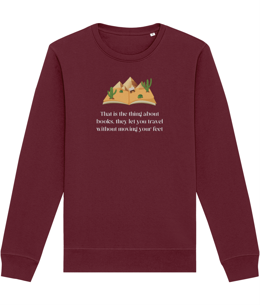 Organic Cotton 'The Book Traveller' Books Sweatshirt - Book Traveller