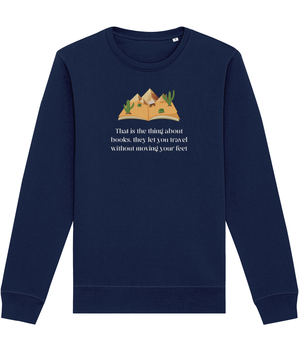 Organic Cotton 'The Book Traveller' Books Sweatshirt - Book Traveller