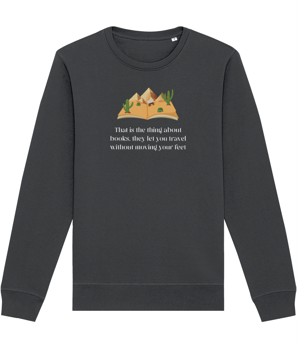 Organic Cotton 'The Book Traveller' Books Sweatshirt - Book Traveller