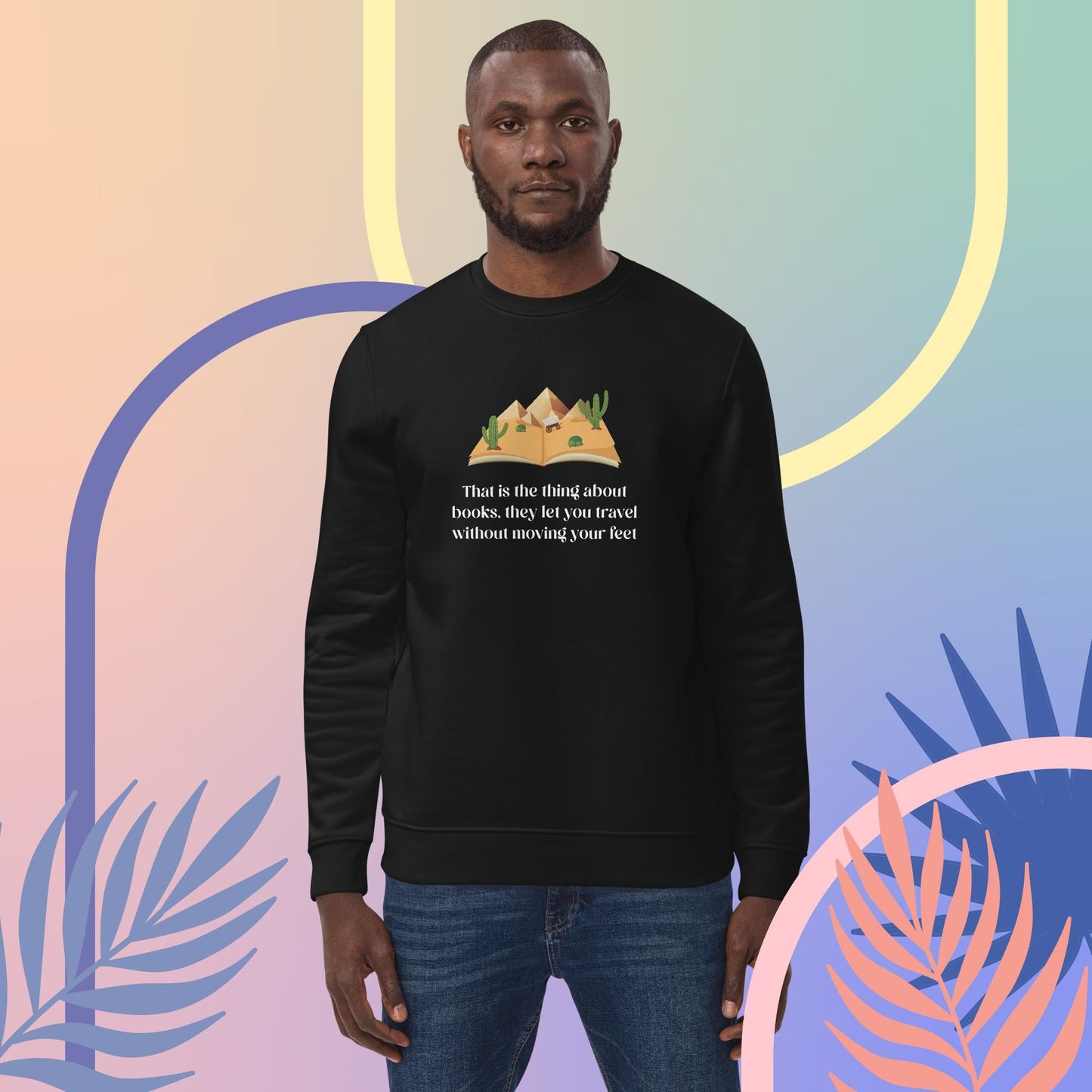 Organic Cotton 'The Book Traveller' Books Sweatshirt - Book Traveller