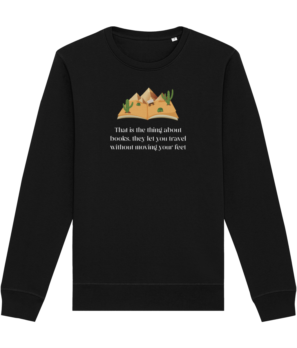 Organic Cotton 'The Book Traveller' Books Sweatshirt - Book Traveller