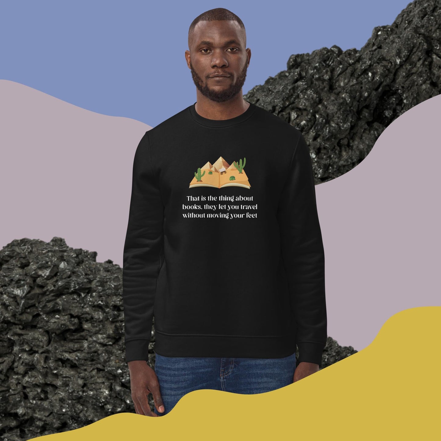 Organic Cotton 'The Book Traveller' Books Sweatshirt - Book Traveller