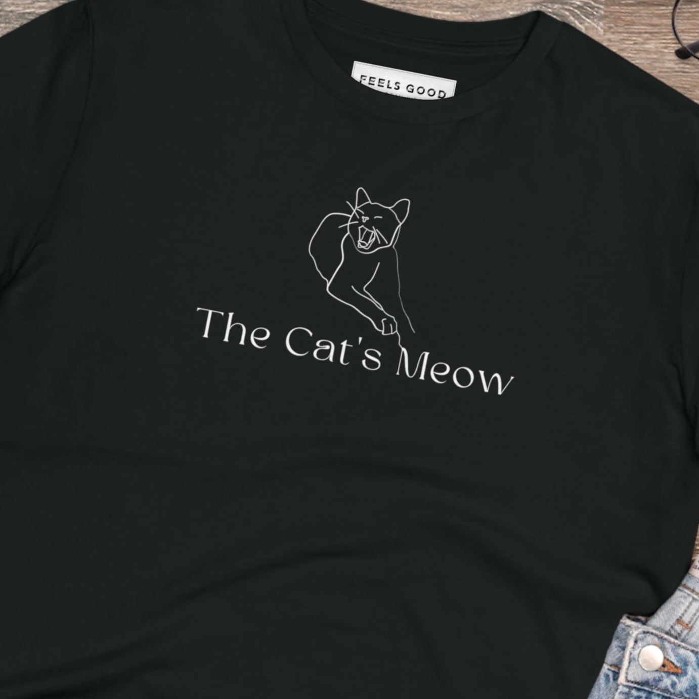 Organic Cotton 'The Cats Meow' Funny Cat T-shirt - Fun Cat T shirt