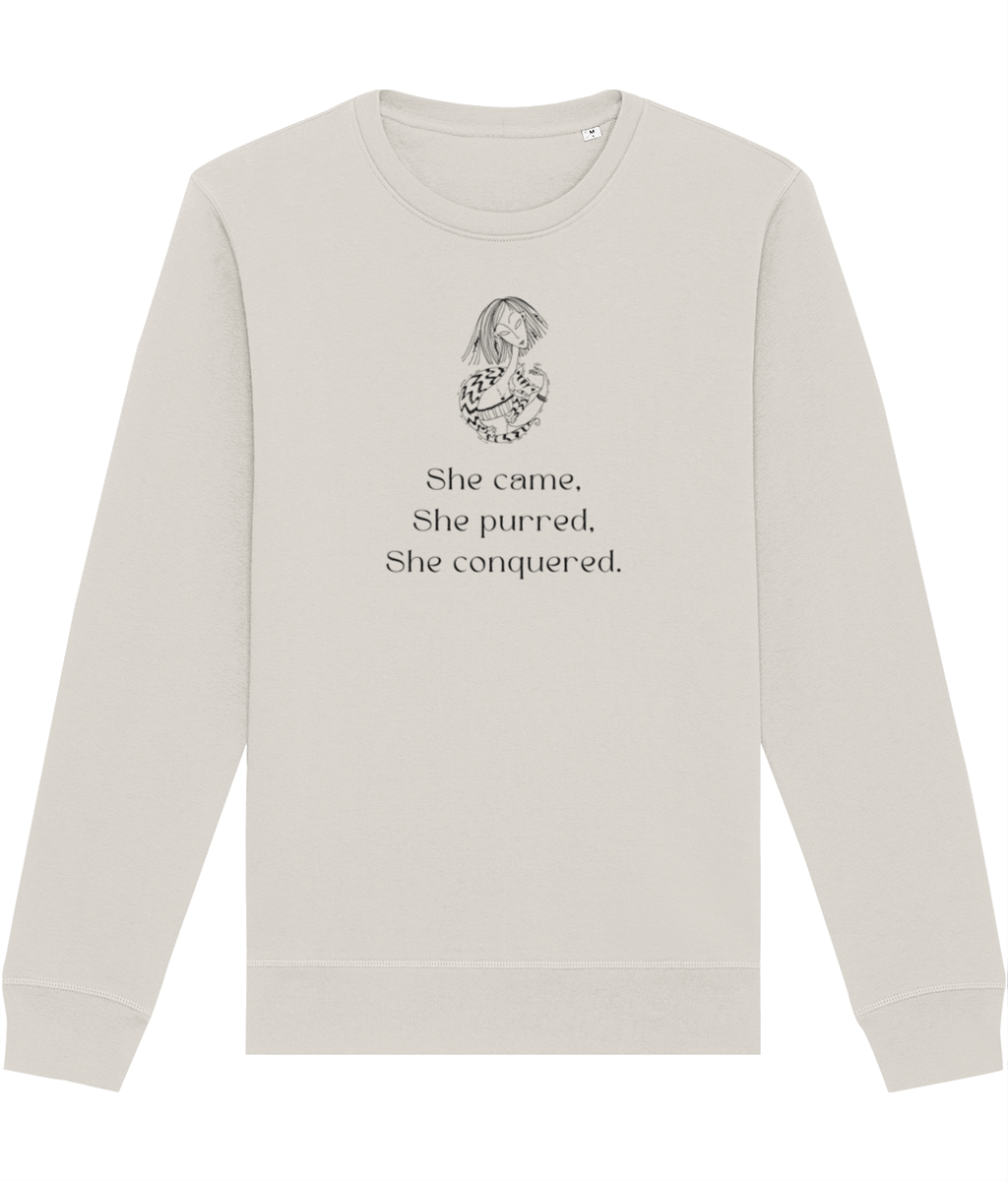 Organic Cotton 'The Conquering Cat' Funny Cat Sweatshirt - Cat Sweatshirt