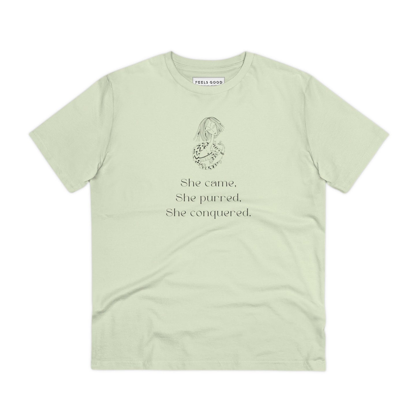 Organic Cotton 'The Conquering Cat' Funny Cat T-shirt - Fun Cat T shirt