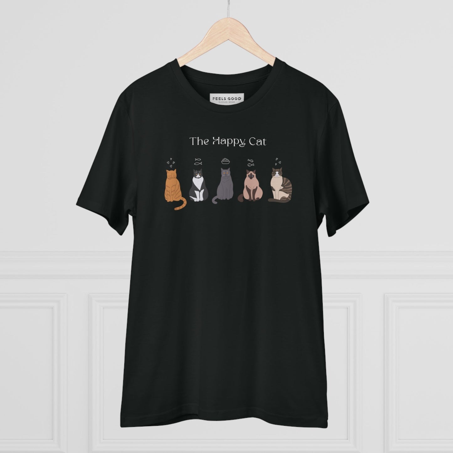 Organic Cotton 'The Happy Cat' Funny Cat T-shirt - Fun Cat T shirt