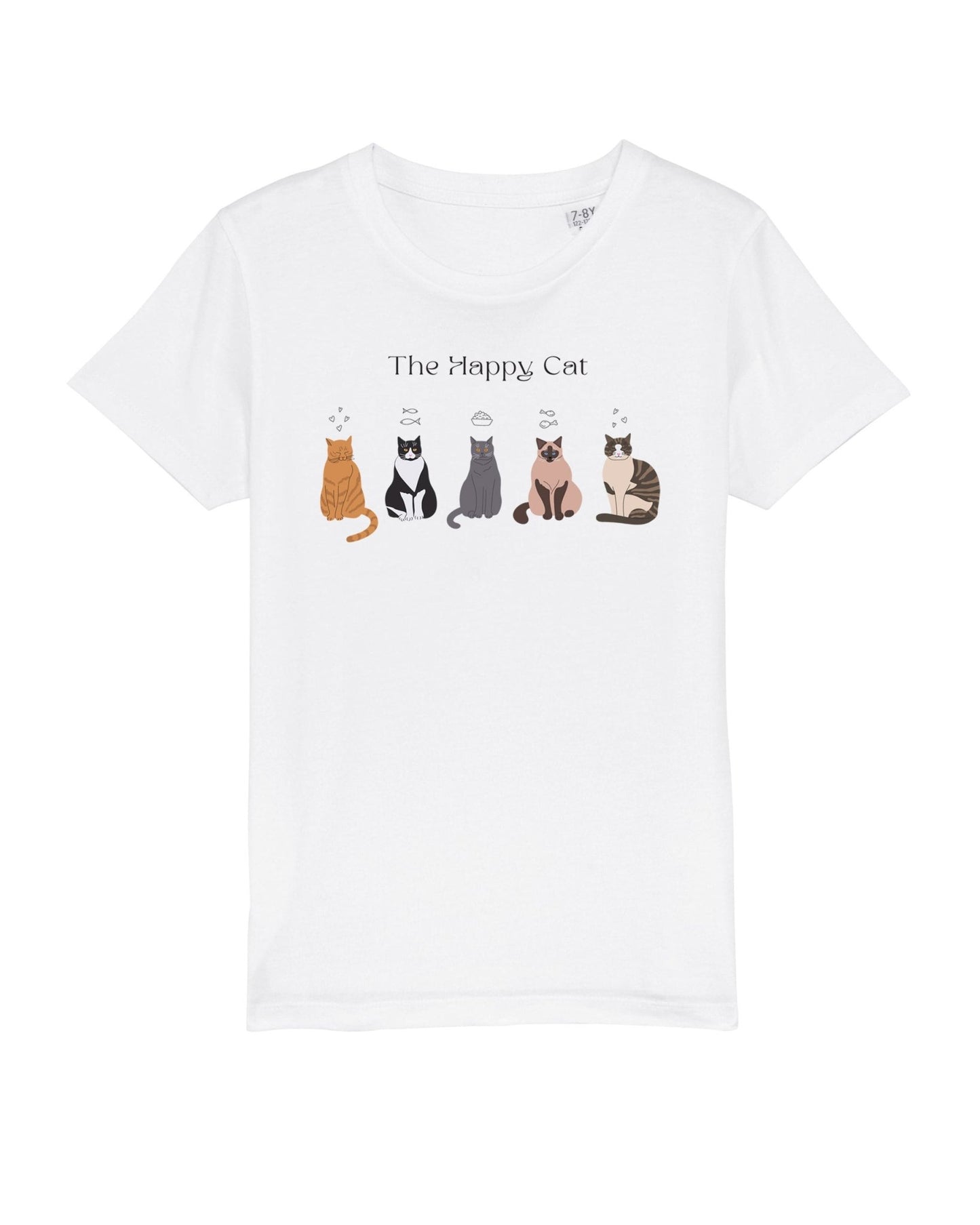 Organic Cotton 'The Happy Cat' Kids Funny Cat T-shirt - Funny Animal Shirt
