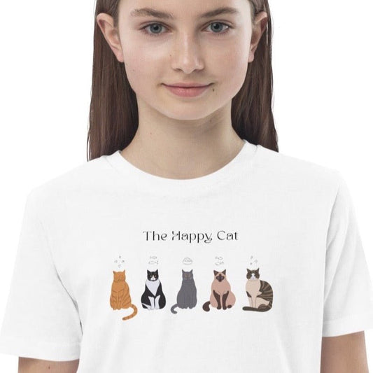 Organic Cotton 'The Happy Cat' Kids Funny Cat T-shirt - Funny Animal Shirt