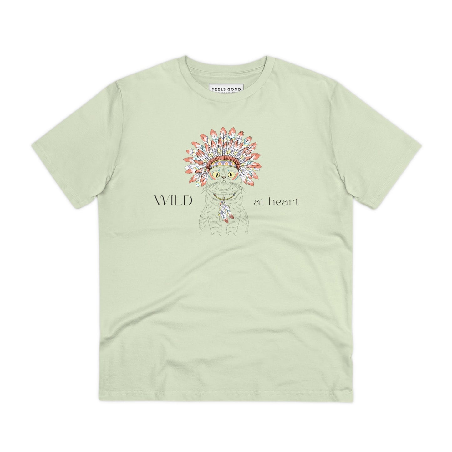 Organic Cotton 'Wild At Heart' Funny Cat T-shirt - Fun Cat T shirt