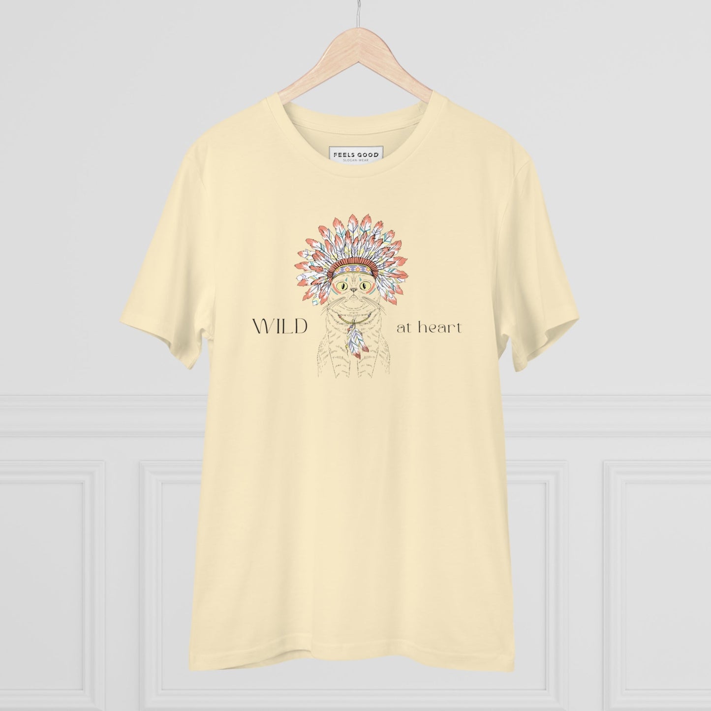 Organic Cotton 'Wild At Heart' Funny Cat T-shirt - Fun Cat T shirt