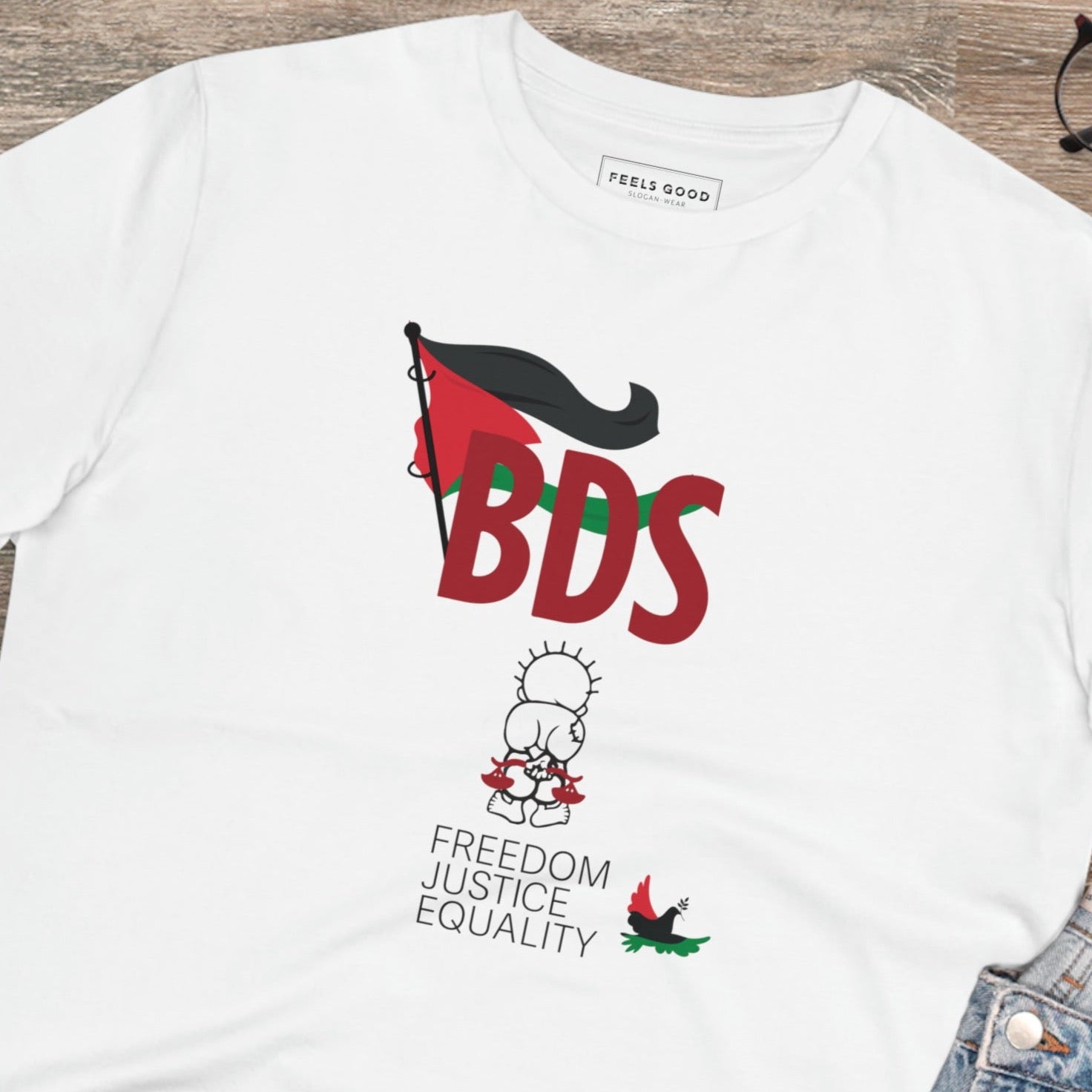 Palestine 'BDS Boycott' Organic Cotton T-shirt - alquds