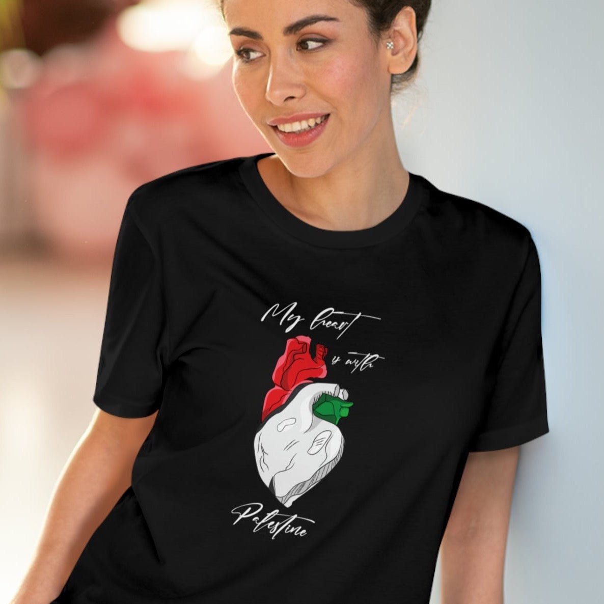 Palestine 'Heart' Organic Cotton T-shirt - alquds