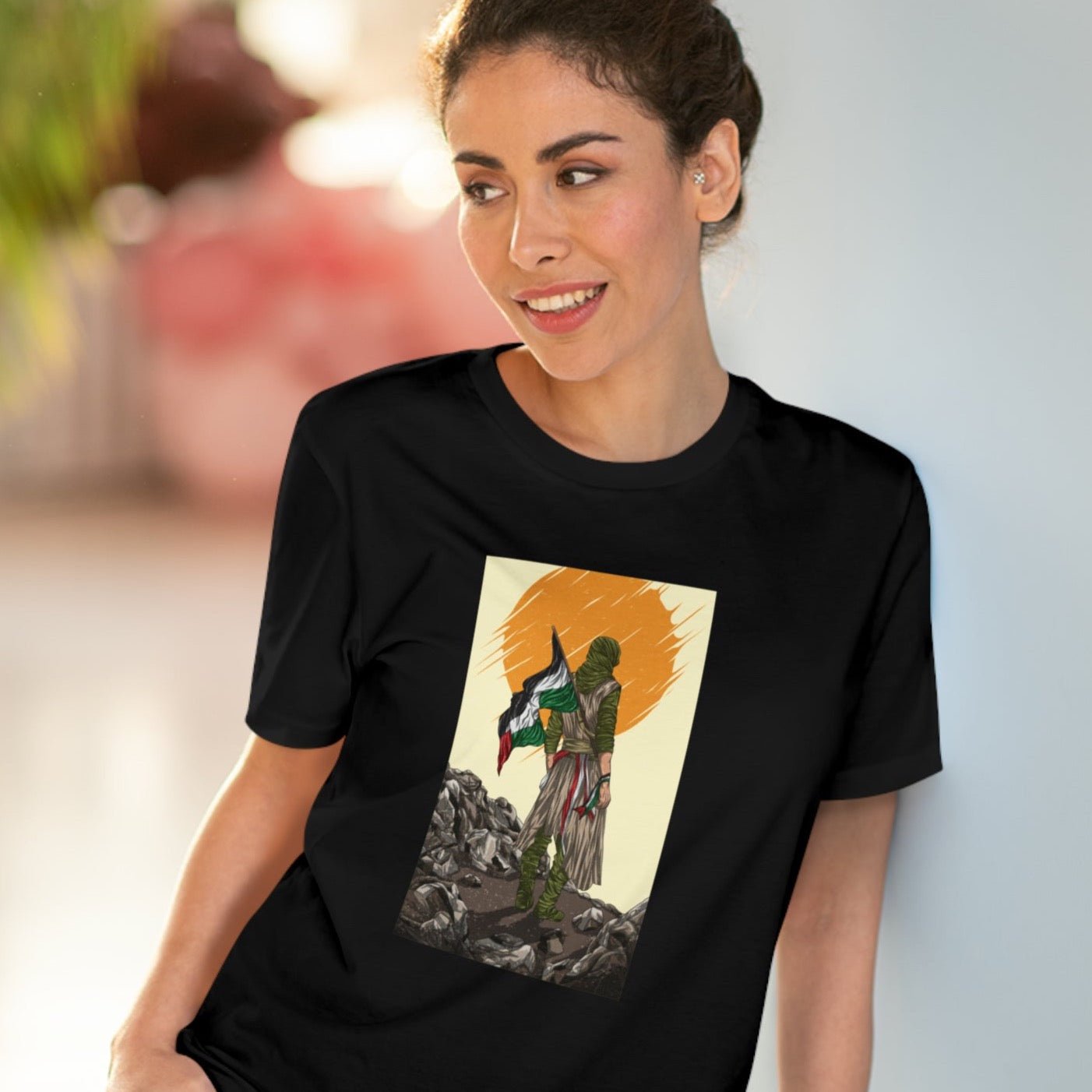 Palestine 'Manga Fighter' Organic Cotton T-shirt - alquds