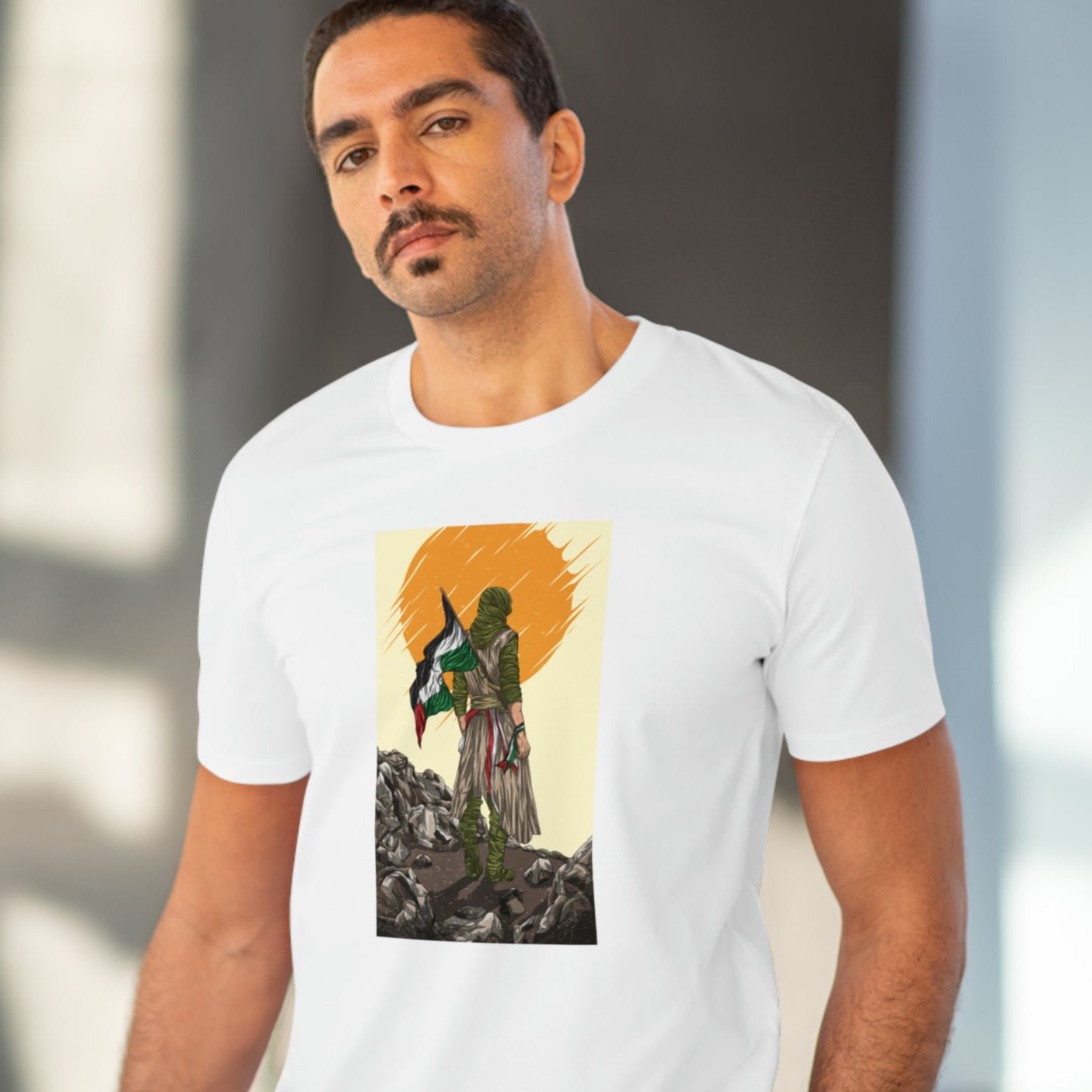 Palestine 'Manga Fighter' Organic Cotton T-shirt - alquds