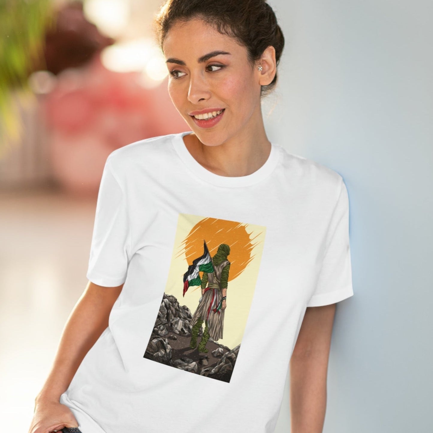 Palestine 'Manga Fighter' Organic Cotton T-shirt - alquds