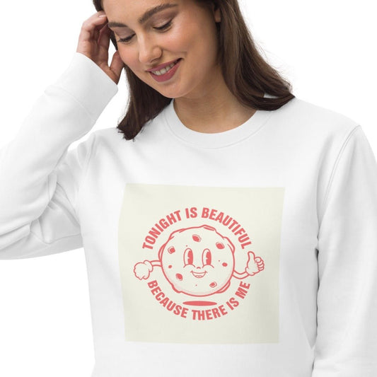 Positive 'Beautiful Moon & Me' Retro Organic Cotton Sweatshirt - Fun Sweatshirt