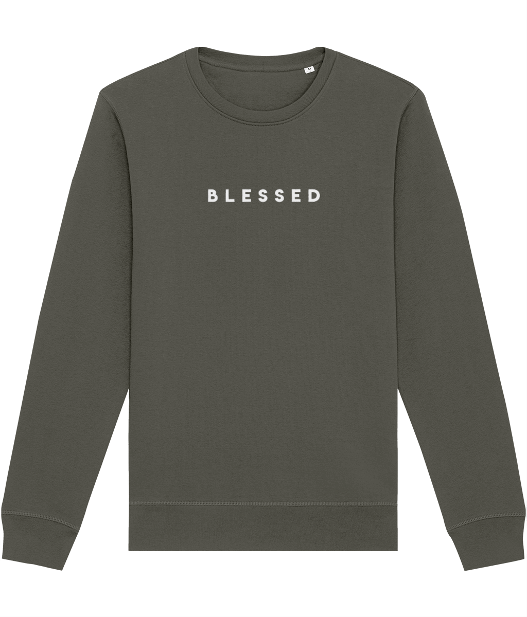 Positive 'Blessed' Organic Cotton Sweatshirt - Eco Sweatshirt