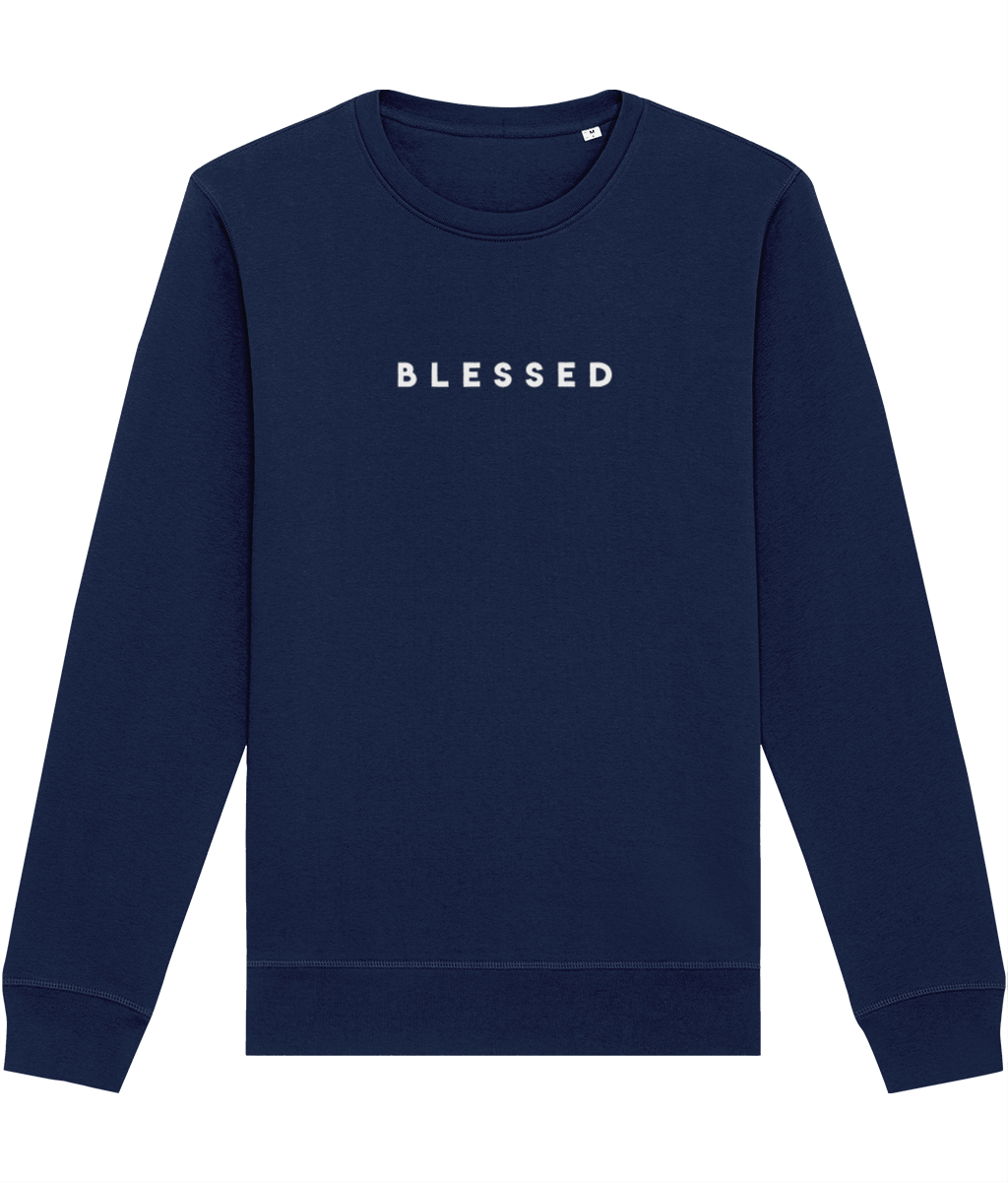 Positive 'Blessed' Organic Cotton Sweatshirt - Eco Sweatshirt