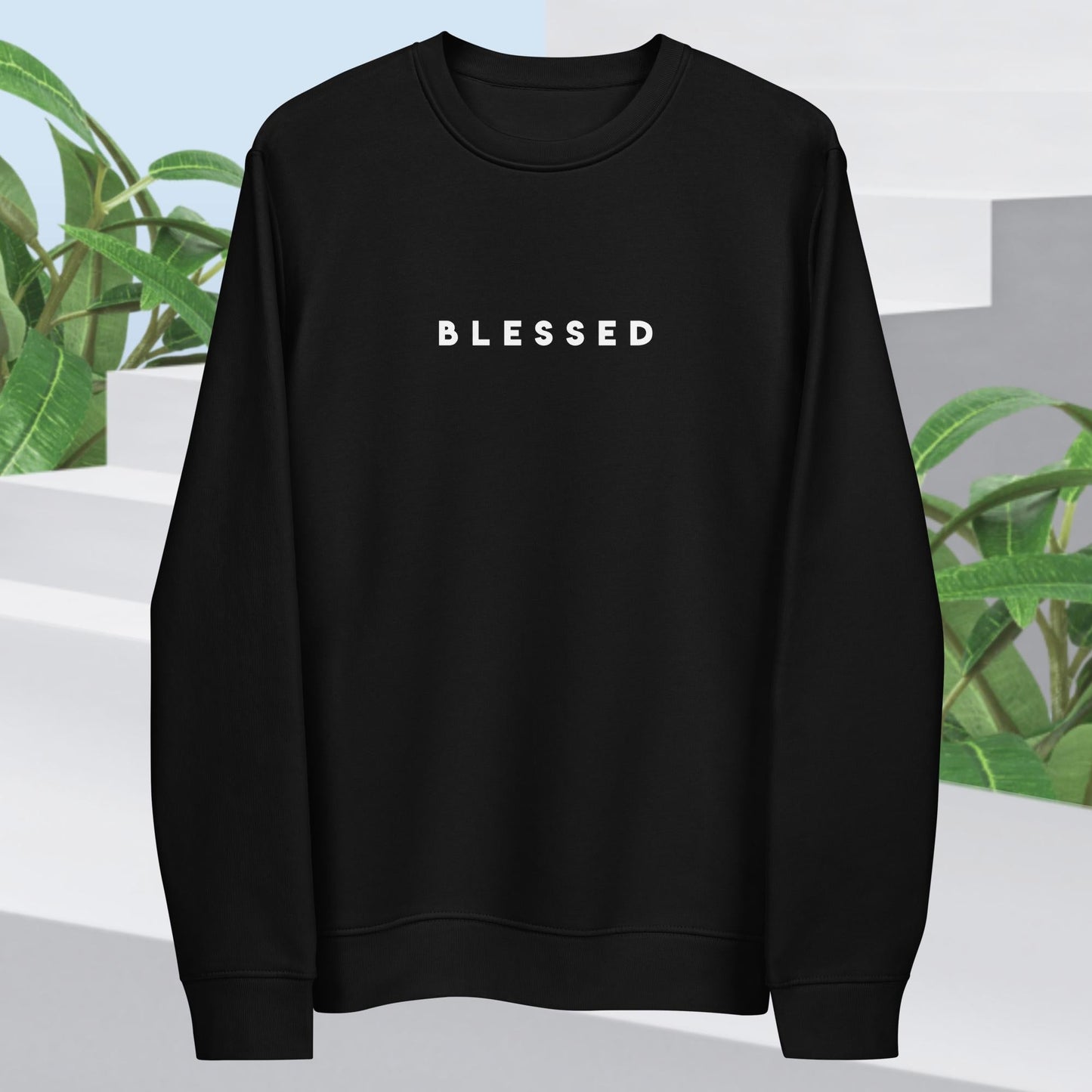 Positive 'Blessed' Organic Cotton Sweatshirt - Eco Sweatshirt