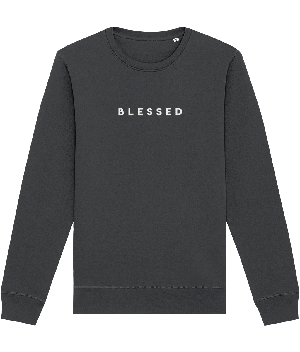 Positive 'Blessed' Organic Cotton Sweatshirt - Eco Sweatshirt