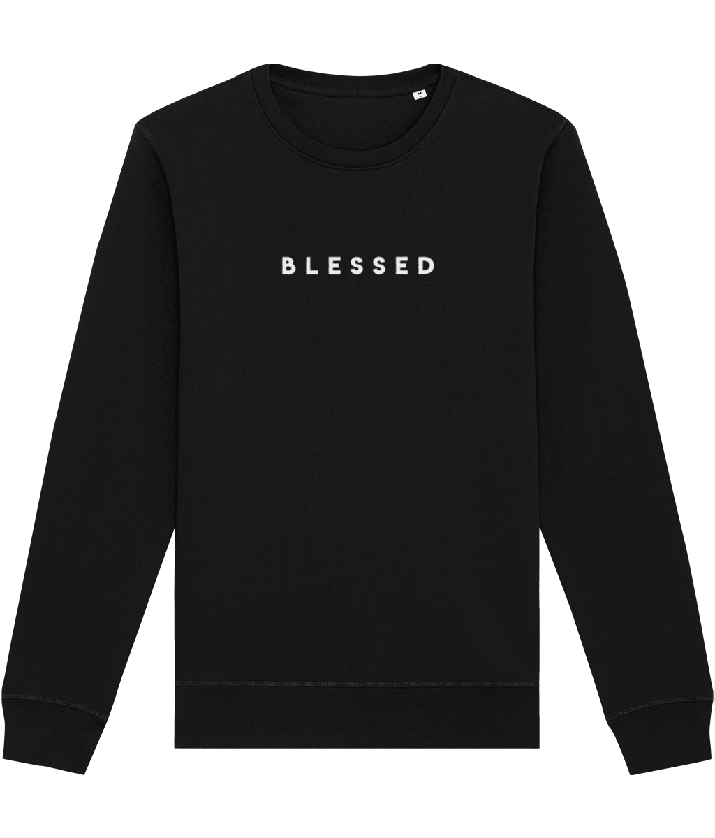 Positive 'Blessed' Organic Cotton Sweatshirt - Eco Sweatshirt