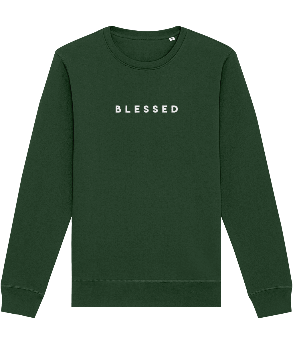 Positive 'Blessed' Organic Cotton Sweatshirt - Eco Sweatshirt