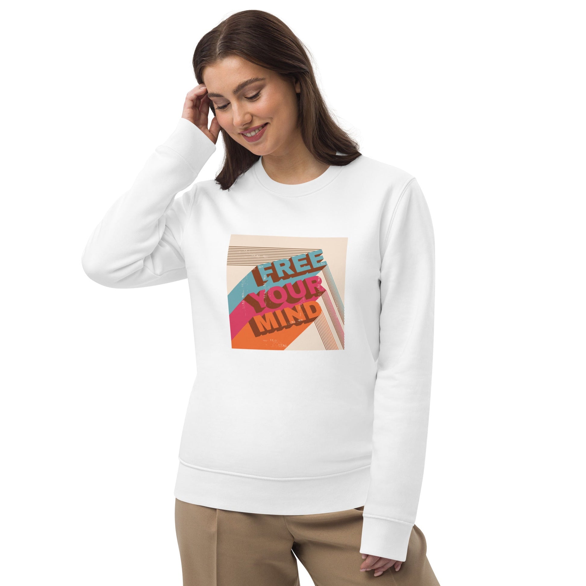 Positive 'Free Your Mind' Retro Organic Cotton Sweatshirt - Free Your Mind