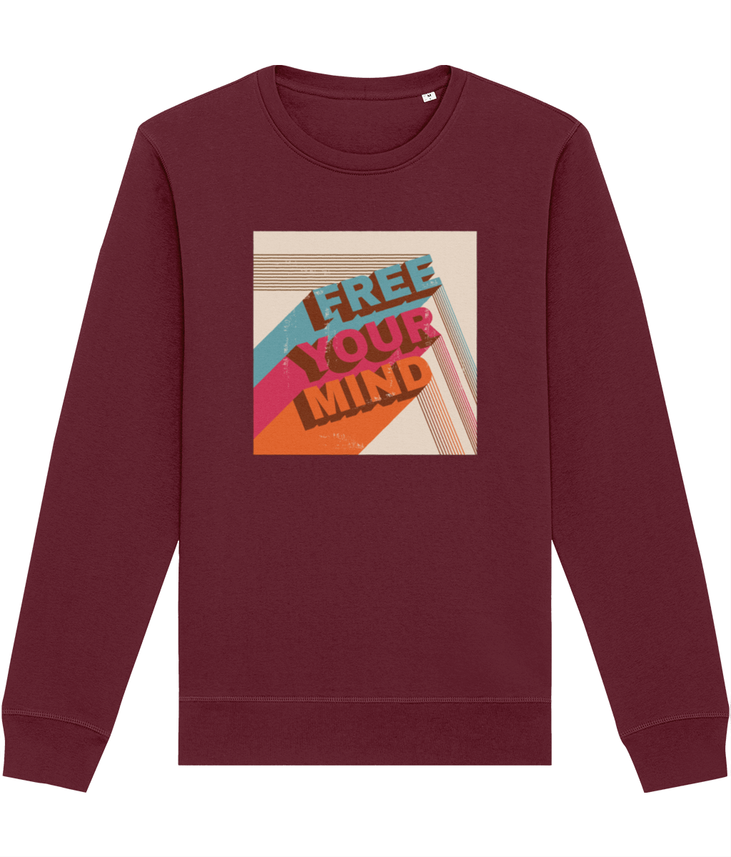 Positive 'Free Your Mind' Retro Organic Cotton Sweatshirt - Free Your Mind