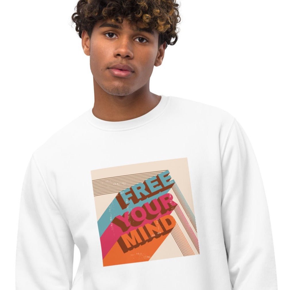 Positive 'Free Your Mind' Retro Organic Cotton Sweatshirt - Free Your Mind