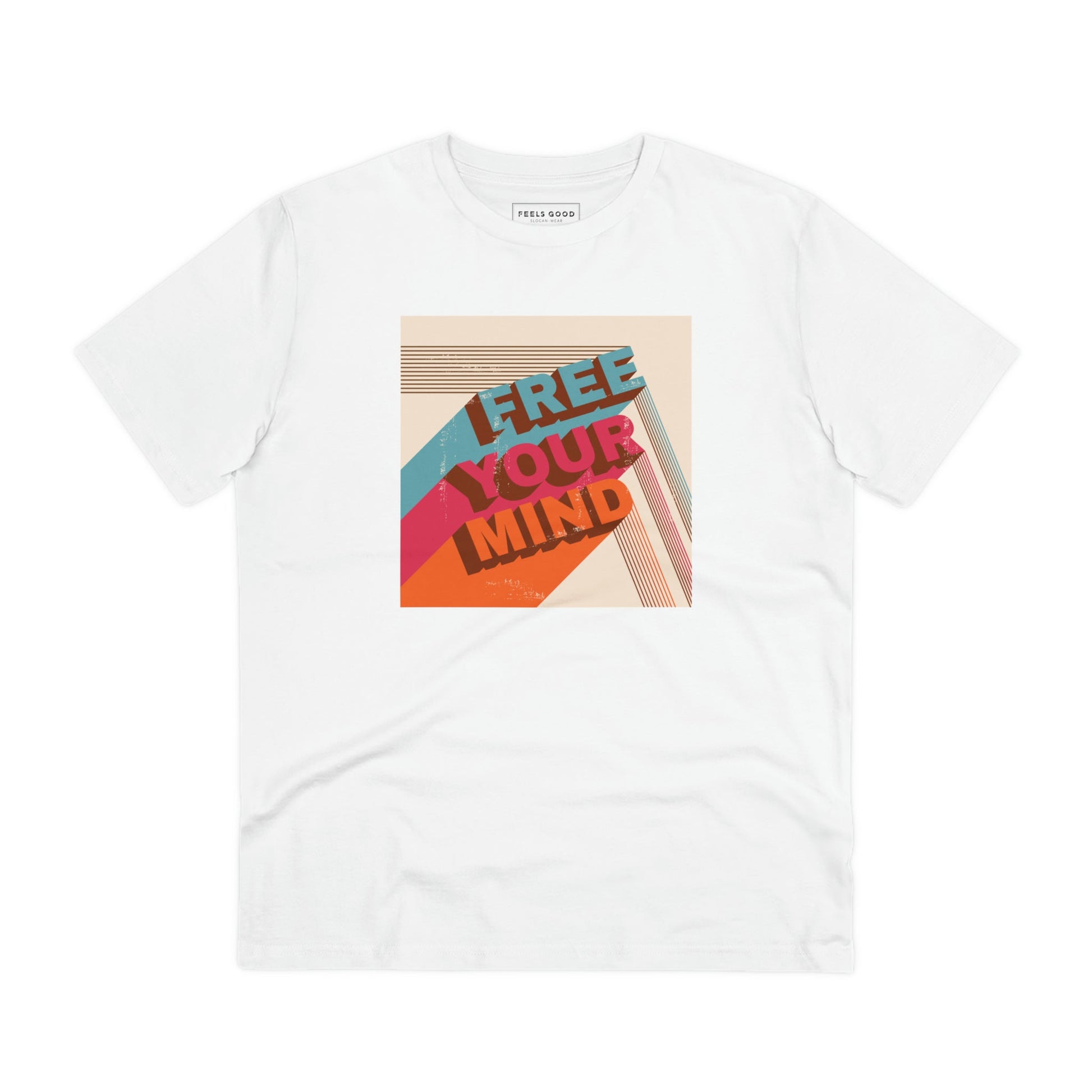 Positive 'Free Your Mind' Retro Organic Cotton T-shirt - Free Tshirt