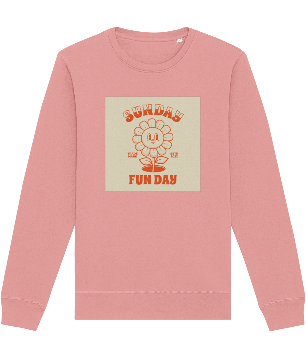 Positive 'Fun Day Sunday' Retro Organic Cotton Sweatshirt - Fun Sweatshirt