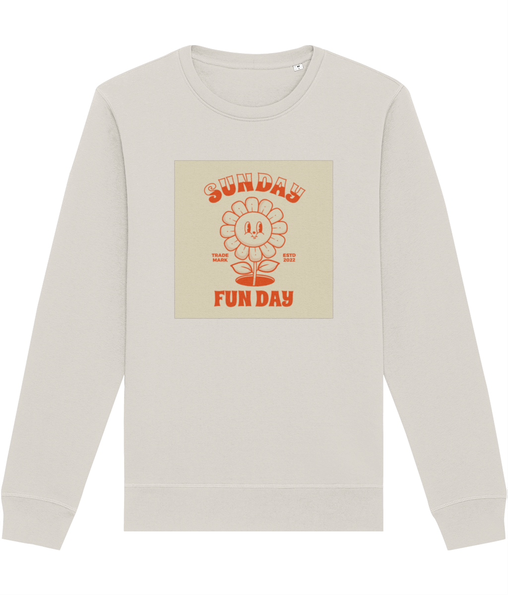 Positive 'Fun Day Sunday' Retro Organic Cotton Sweatshirt - Fun Sweatshirt