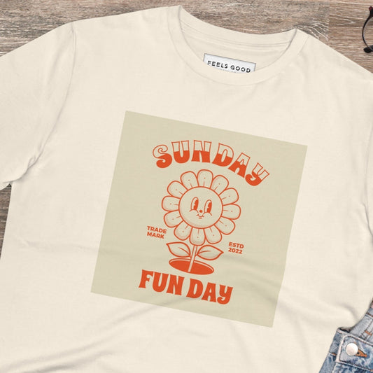 Positive 'Fun Day Sunday' Retro Organic Cotton T-shirt - Fun Tshirt
