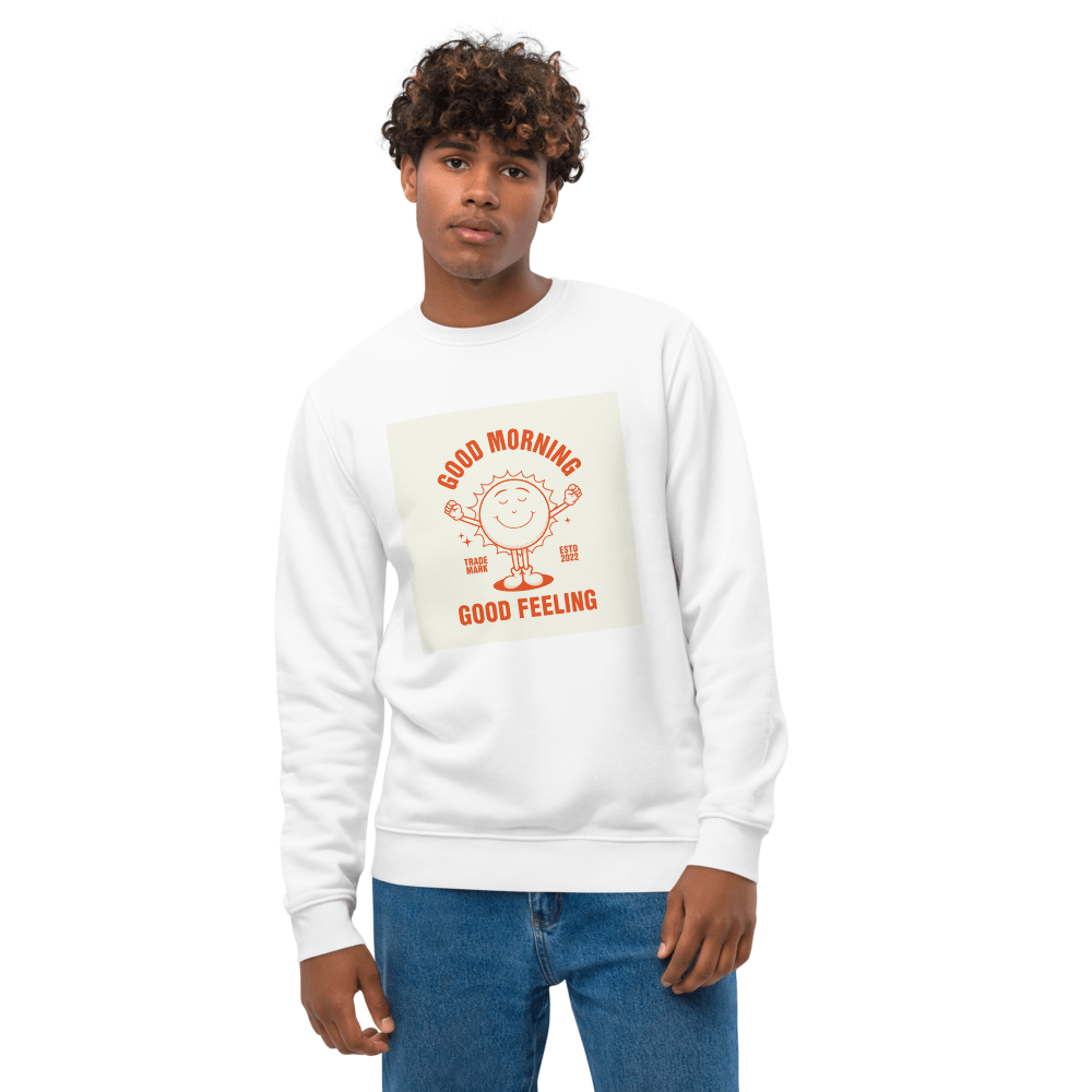 Positive 'Good Feeling' Retro Organic Cotton Sweatshirt - Fun Sweatshirt