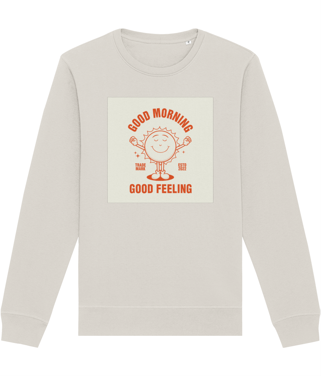 Positive 'Good Feeling' Retro Organic Cotton Sweatshirt - Fun Sweatshirt