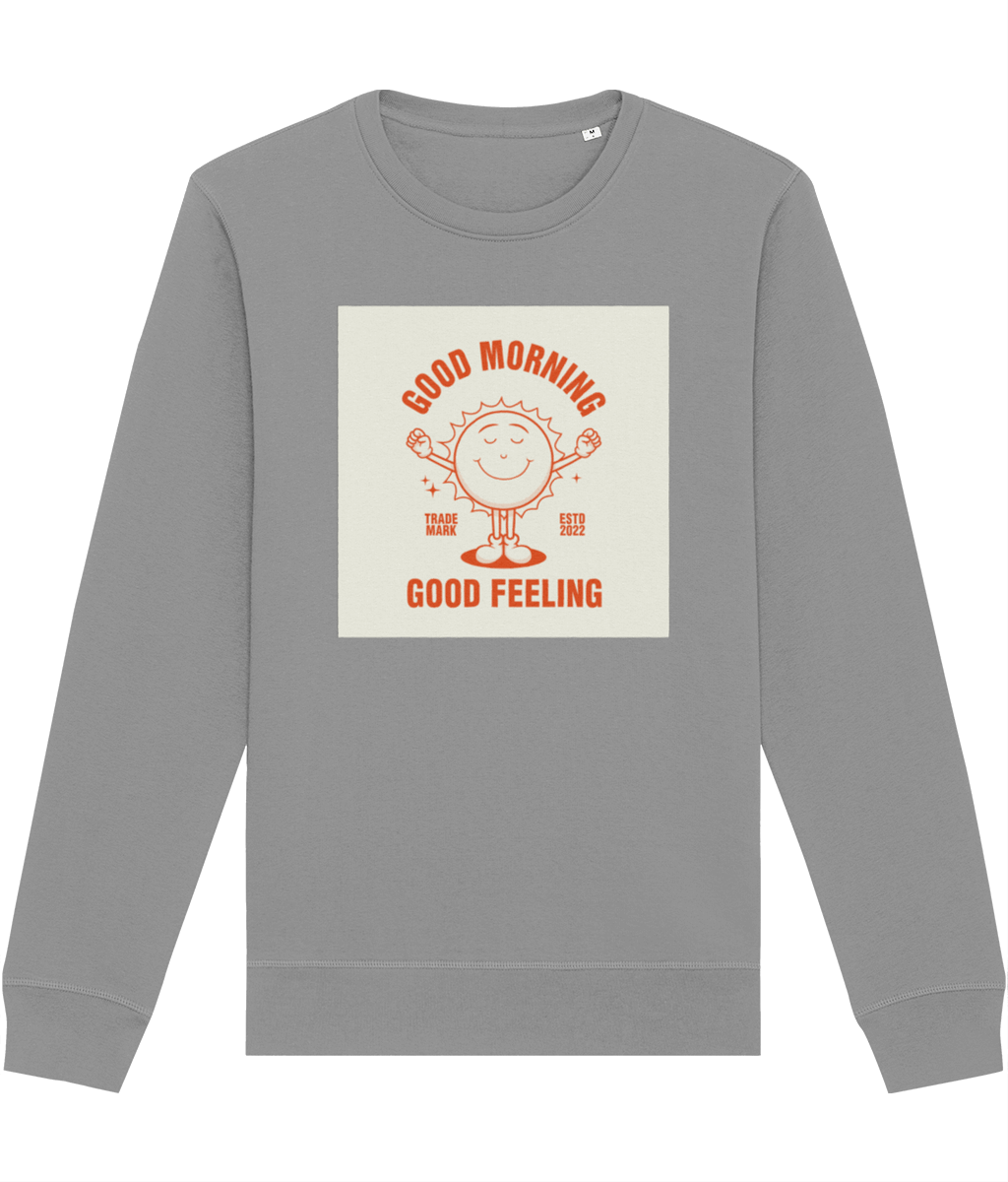 Positive 'Good Feeling' Retro Organic Cotton Sweatshirt - Fun Sweatshirt