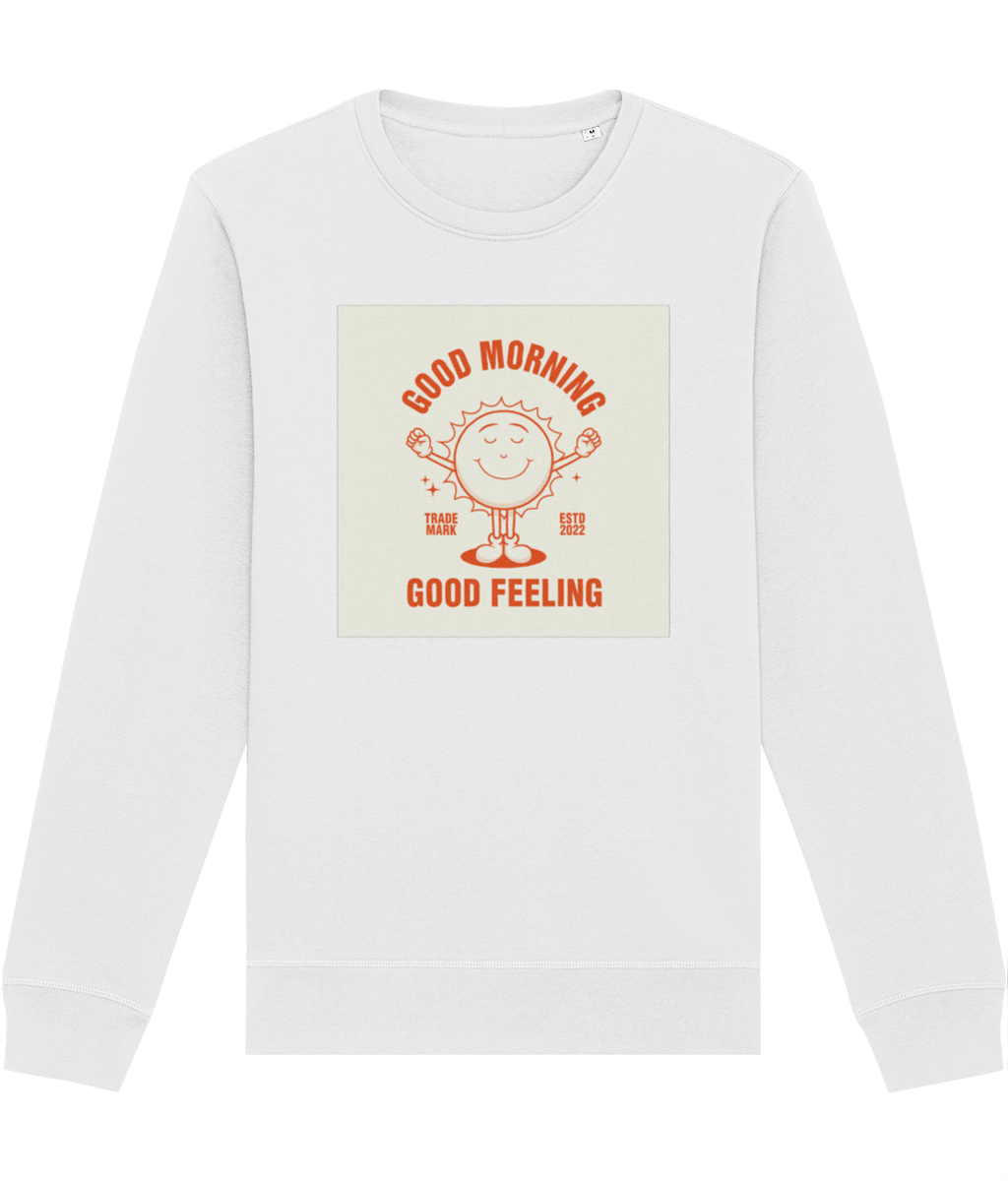 Positive 'Good Feeling' Retro Organic Cotton Sweatshirt - Fun Sweatshirt