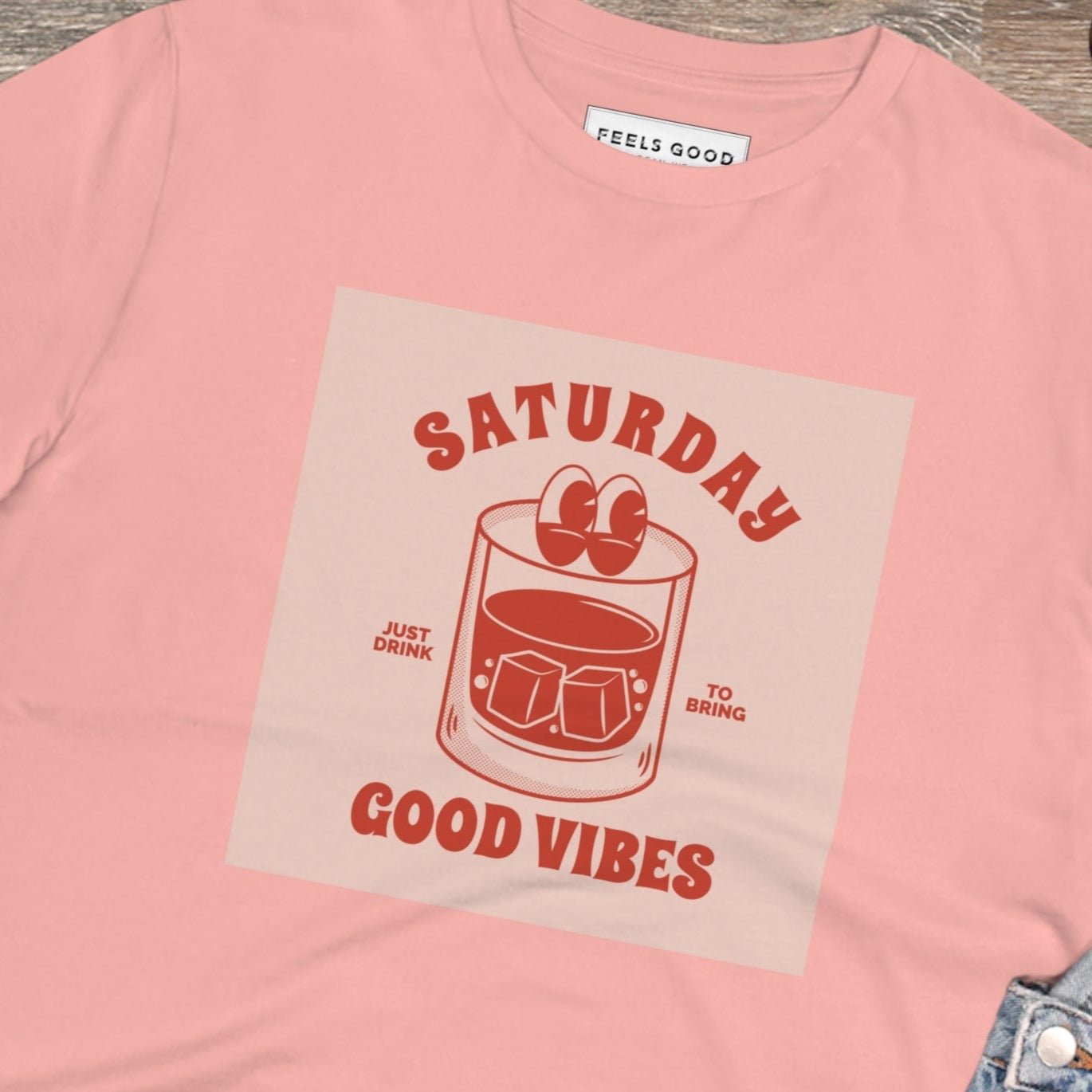 Positive 'Good Vibes Saturday' Retro Organic Cotton T-shirt - Fun Tshirt