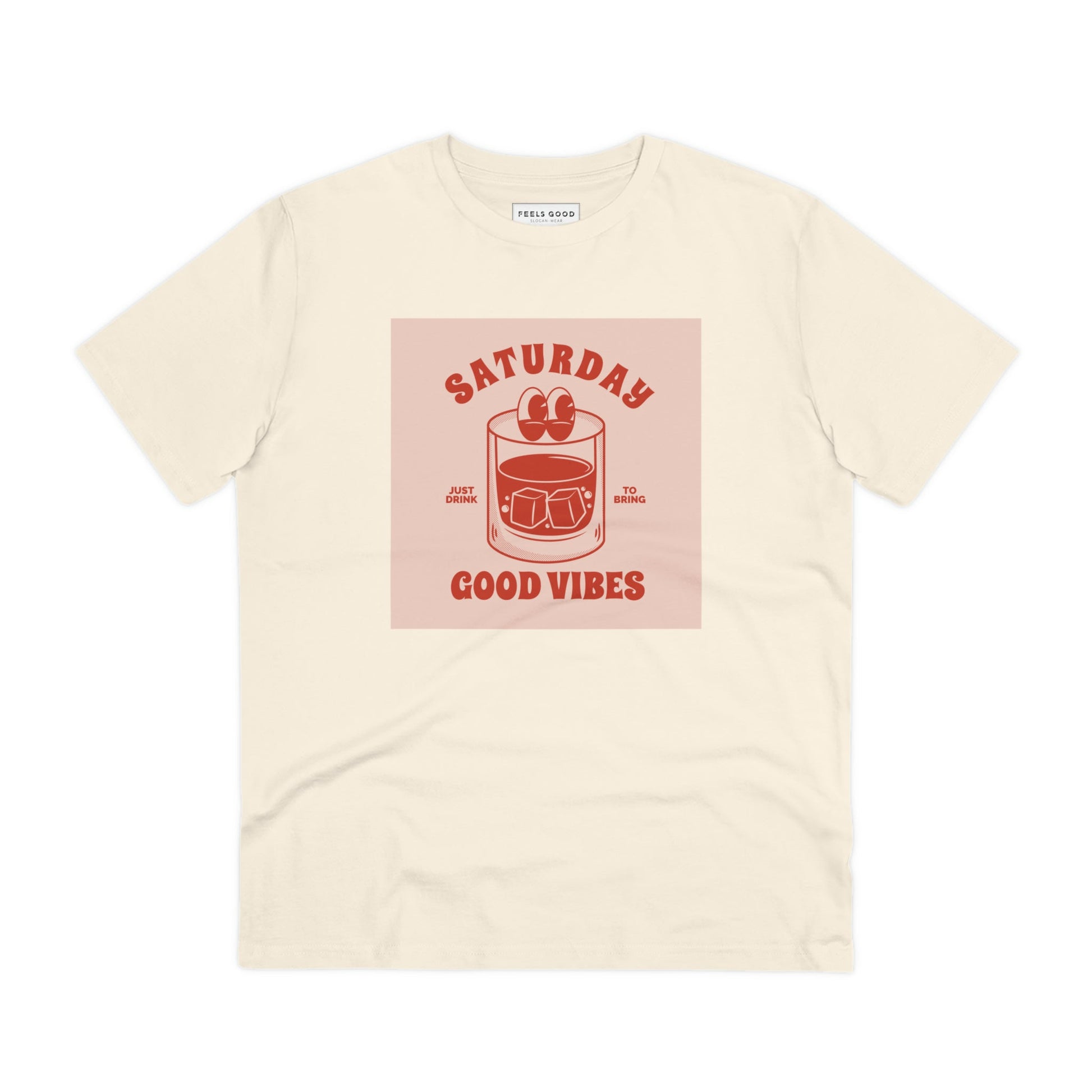 Positive 'Good Vibes Saturday' Retro Organic Cotton T-shirt - Fun Tshirt