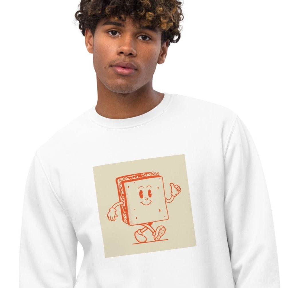 Positive 'Happy Sandwich' Retro Organic Cotton Sweatshirt - Fun Sweatshirt